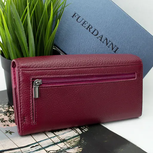 Гаманець жіночий шкіряний Fuerdanni 1180 бордовий на магнітах - фото 3
