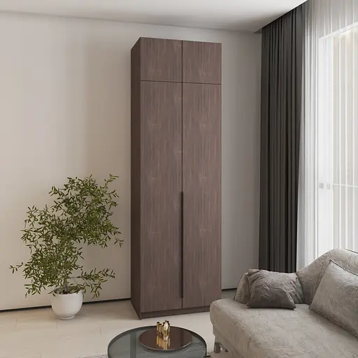 Шафа 2-дверна з антресоллю MebelStar Оскар ДСП BL-B, блок шухляд 80x52x260 см Дуб рістрето (MBS-4804) - фото 1