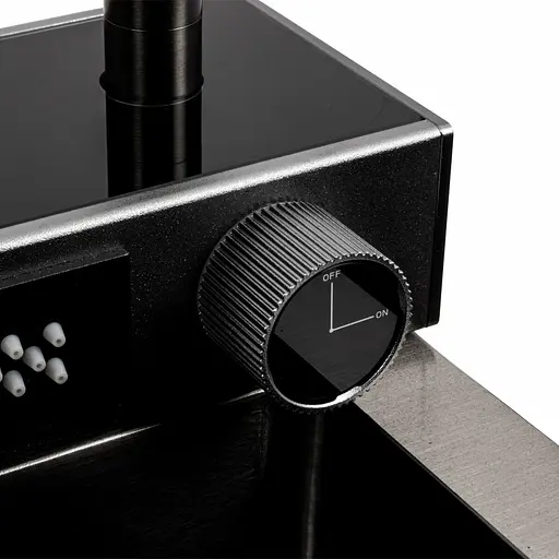 Кухонна мийка 75x46D PVD чорна Platinum Handmade Водоспад, Чорний - фото 7