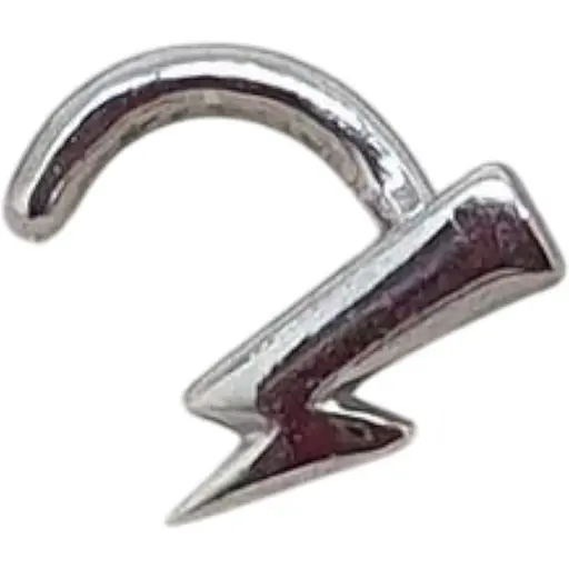 Серебряная серьга-пирсинг в нос Ирий Молния. 6034