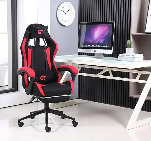 Геймерское кресло GT Racer черное с красным (X-2324 Fabric Black/Red) - фото 5