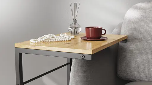 Столик Терри Ferrum-decor 650x440x330 Черный металл ДСП Дуб Артизан 16 мм (FRD-104653) - фото 5