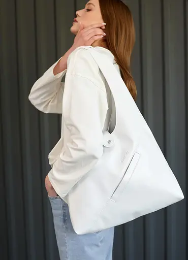 Женская сумка Sambag HOBO M белый 35 х 40 х 8 см (53200008) - фото 11