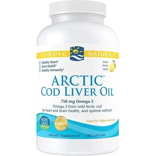 Жирные кислоты Nordic Naturals Arctic Cod Liver Oil, 180 капсул