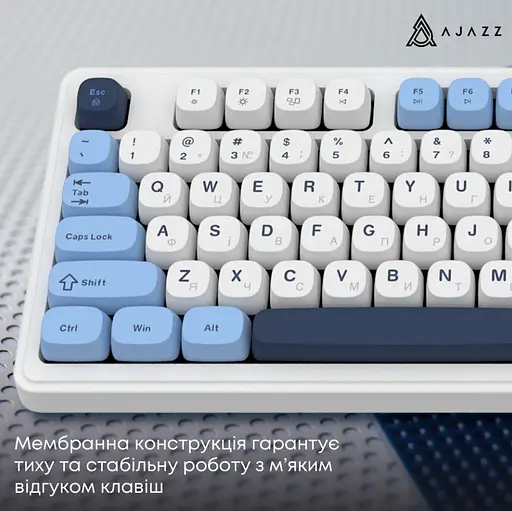 Клавіатура ігрова дротова Ajazz AF-GB-98 USB White-Blue - фото 11