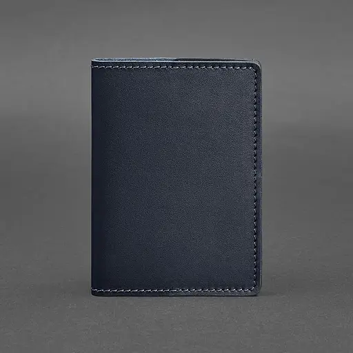 Кожаная обложка для паспорта и военного билета 1.3 темно-синяя - фото 6