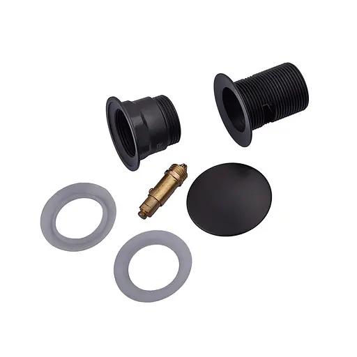 Донний клапан для раковини з переливом Koer PW-03-05 автоматичний KR3396, Чорний матовий - фото 3