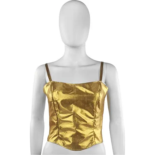 Майка-топ парчовая на шнуровке XS-S - фото 1