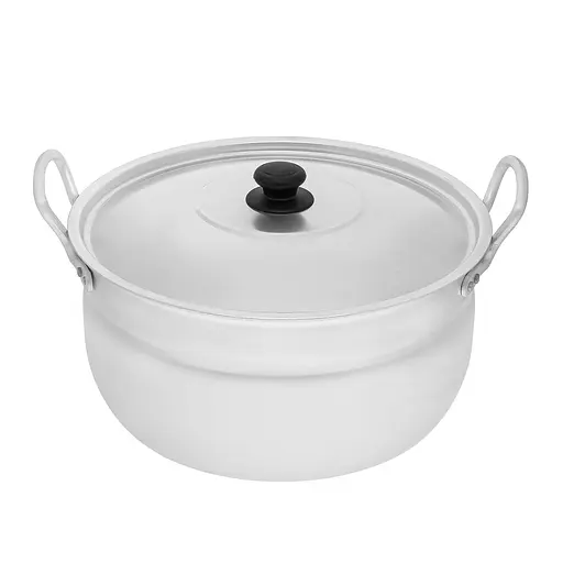 Кастрюля сферическая матовая алюминиевая с крышкой 15 л, Interos Серый 86989 - фото 1