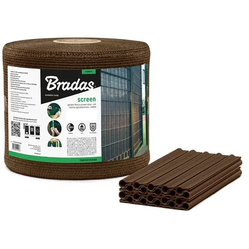 Лента для забора Bradas 19 см х 36 м, 200г/м.кв + клипсы 20 шт TOB2001936BR  - фото 1