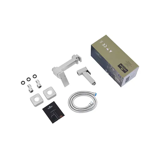 Змішувач для гігієнічного душу зовнішнього монтажу 150 мм Kroner KRP Edelstahl Kubus - ESG052, Нержавіюча сталь - фото 7