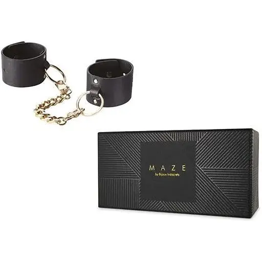 Наручники Bijoux Indiscrets Maze - Wide Cuffs Black - фото 5