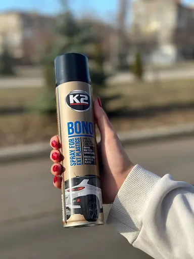 Полироль для ухода за пластиковыми деталями K2 Bono прозрачный аэрозоль 300 мл - фото 1