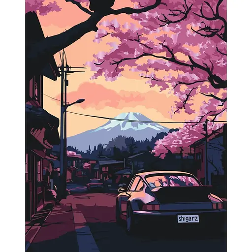 Картина по номерам "Дорога к Фудзи" Art Craft 12524-AC с металлизированными красками 40х50 см - фото 1