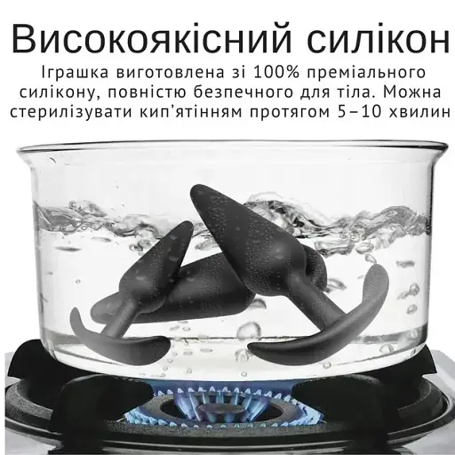 Набор анальных пробок I’MCUM Black Touch 7in1 6 пробок и вибропуля Черный (IM-KGS214) - фото 9