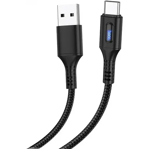 Кабель Hoco U79 Admirable smart power off charging data cable for Type-C Чорний - фото 1