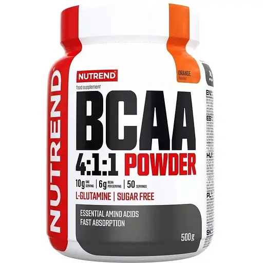 Амінокислота BCAA Nutrend BCAA 4:1:1 Powder, 500 грам - Апельсин