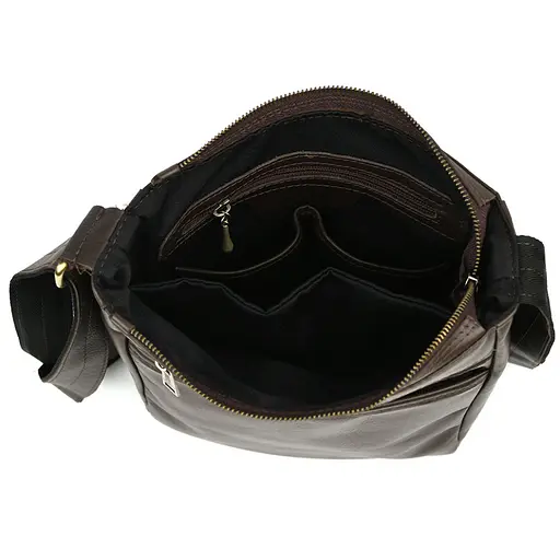 Чоловіча сумка шкіряна А4 через коричневе плече TARWA 33х26х8 см sum0028168 - фото 2