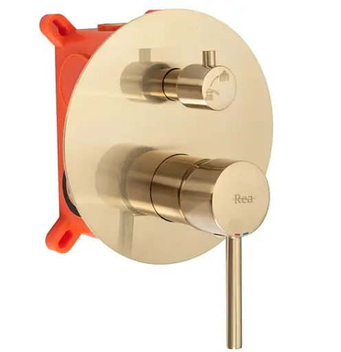 Душевая система скрытого монтажа Rea Lungo + Box brushed gold REA-P4160, Золотой - фото 2