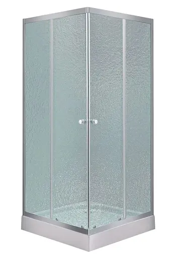 Набор Lidz Душевая кабина Wawel SC80x80.SAT.LOW.FR, квадратная, стекло Frost 4 мм + Душевой поддон Kapielka ST80x80x14 - фото 1
