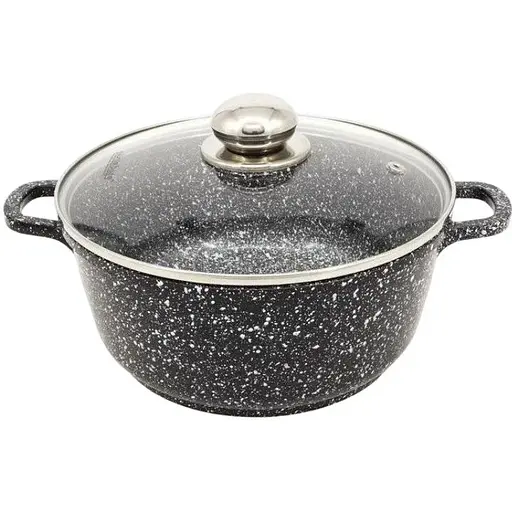 Кастрюля Styleberg с гранитным антипригарным покрытием 1.6л 18см ST-3019 Черная - фото 1