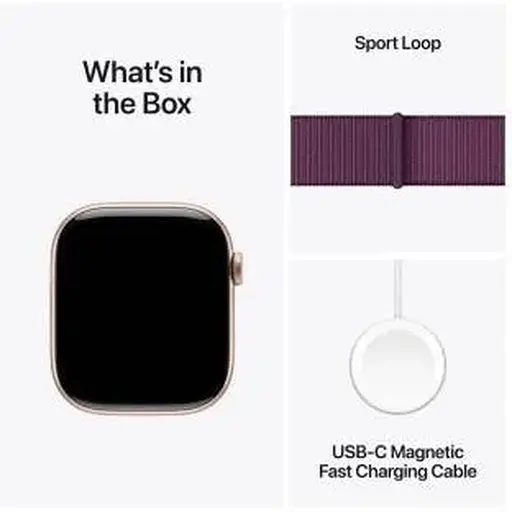 Смарт-годинник Apple Watch Series 10 GPS 46mm Rose Gold Aluminum Case w. Plum Sport Loop (MWWV3) - фото 9