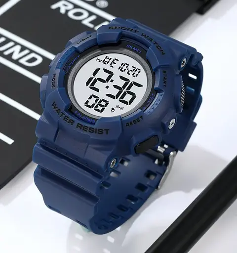 Чоловічий наручний спортивний годинник Skmei 2081 Синій з білим - фото 6