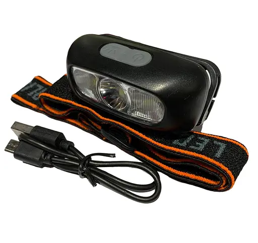 Ліхтар налобний М з АКБ 14500 і USB (HL-05) Світлодіодний протиударний - фото 1