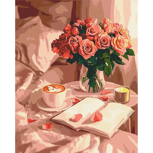 Картина за номерами Brushme Аромат троянд і кави