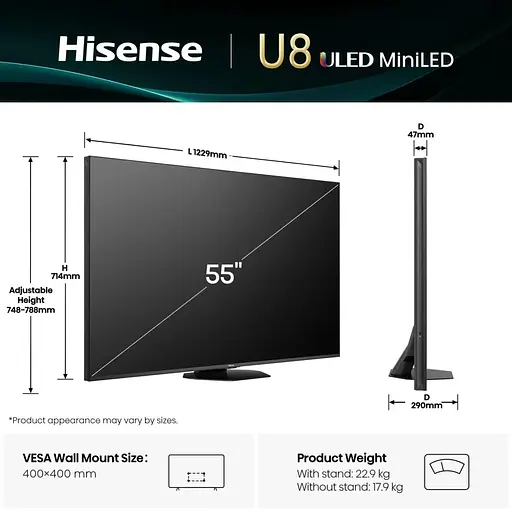 Телевізор Hisense 55U8Q - фото 2