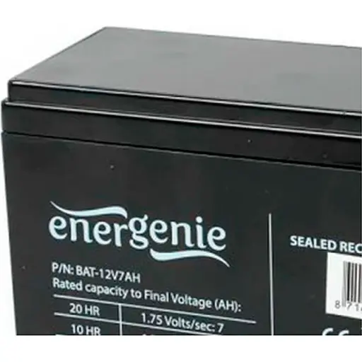 Аккумулятор EnerGenie AGM 12V/7Ah/84Wh (BAT-12V7AH) [114073] - фото 3