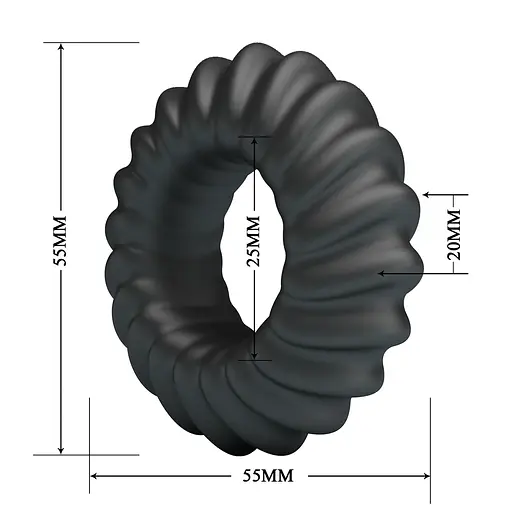 Эрекционное кольцо Crazy Bull Fitz 5.5 см (черный) - фото 3