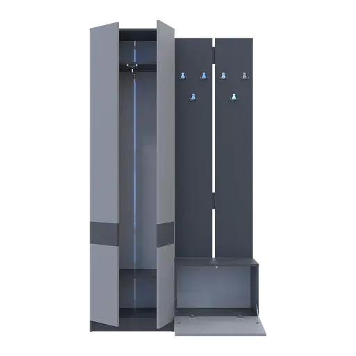 Передпокій Сола 1+3 Doros Графіт/Сірий ДСП 120х40х215 (42005152) - фото 14