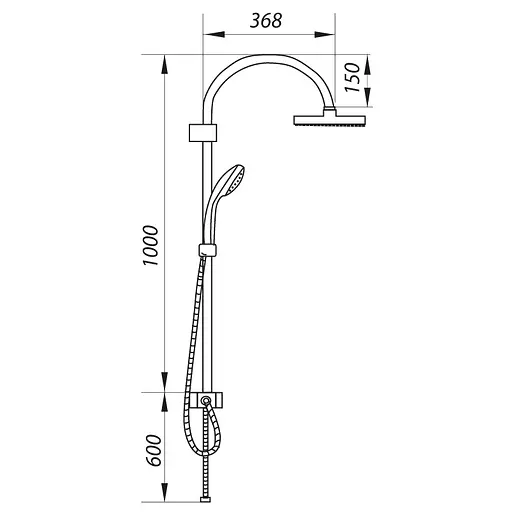 Душова система без змішувача Zerix DK-001 ZX2867, Хром - фото 4