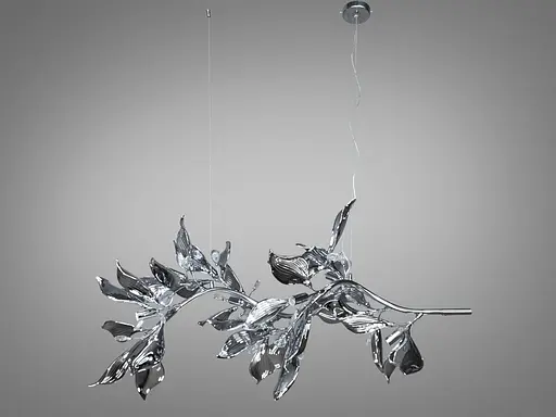 Сучасна підвісна фарфорова люстра витягнутої форми, 12 ламп, хром - фото 2