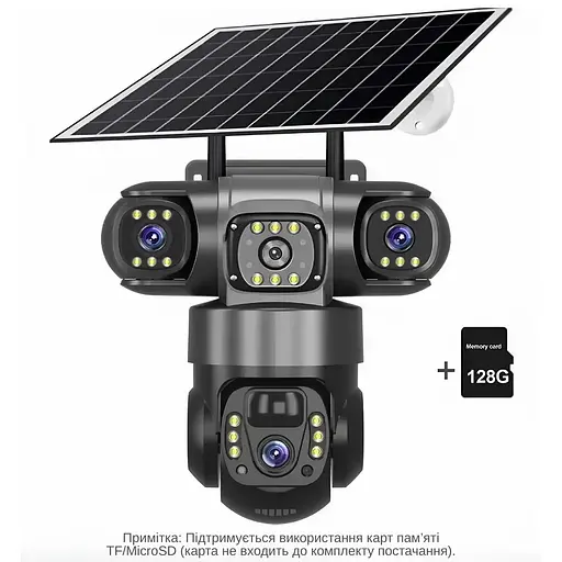IP-камера уличная с аккумулятором и тройным объективом XON 4G 8000mAh Solar 1080P SmartCam (TCBSM23VB 3992) Черная - фото 2