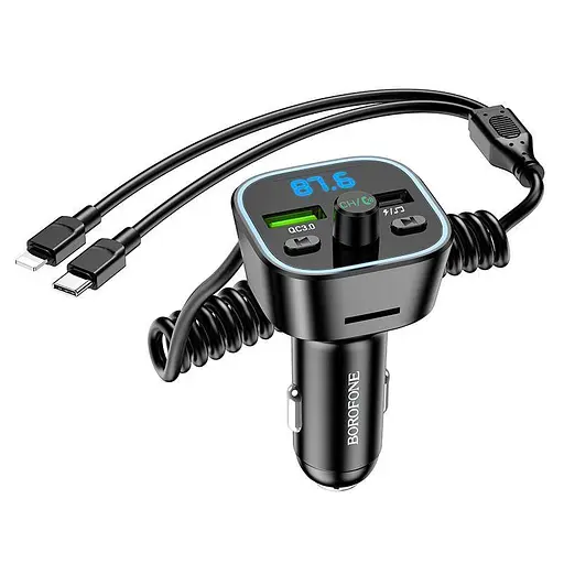 Автозарядный с FM-модулятором BOROFONE BC45 Prestige 2-in-1 car BT FM transmitter - фото 1