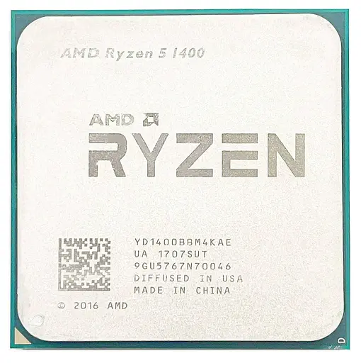 Процесор AMD Ryzen 5 1400 (YD1400BBM4KAE) (Socket AM4, 8T, 3.4 ГГц, Tray) Б/в - фото 1