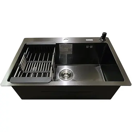 Кухонная мойка Romzha Arta U-600S BL - фото 5