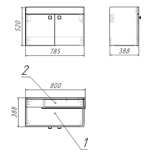 Тумба підвісна RJ Atlas із умивальником RJ Jenor RZJ815 80 см дуб RJFU005-12OK - фото 3