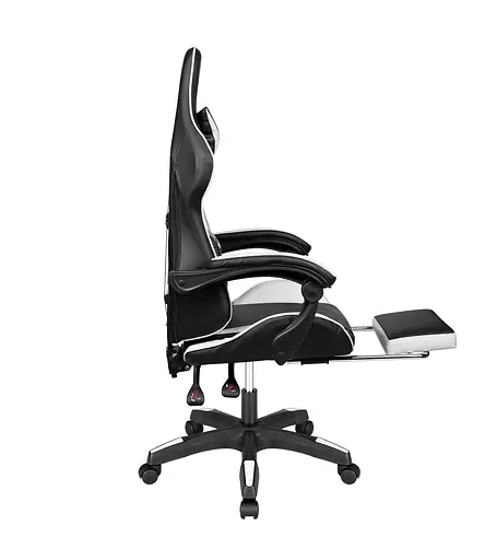 Кресло геймерское Kruger & Matz GX-150 с подставкой для ног Black/White - фото 6