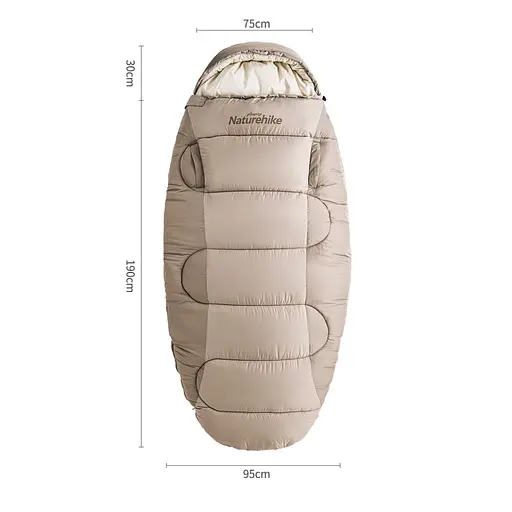 Спальный мешок овальный Naturehike PS300 CNK2350WS026, бежевый - фото 2