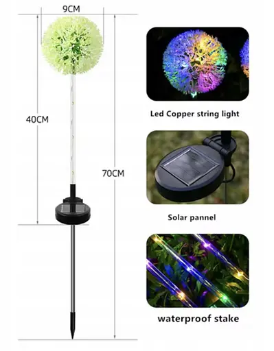 Светильник на солнечных батареях цветок лука уличный 2 шт - фото 3
