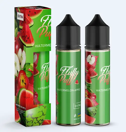 Набор компонентов для самозамеса солевой заправки Fluffy Puff 60 мл Арбуз Яблоко 0-50 мг (17659)