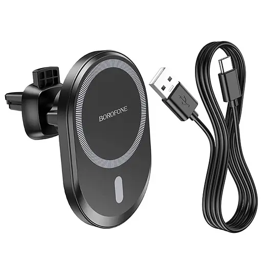 Автотримач з БЗУ Borofone BH201 Чорний - фото 4