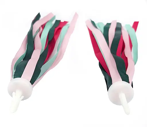 Ленты в руль детского велосипеда / самоката атласные розово-зеленый (G00010535) - фото 3