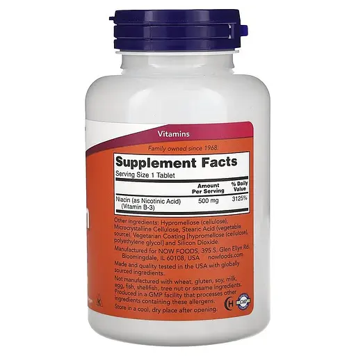 Ніацин 500 мг у таблетках №250 Now Foods Niacin - фото 2