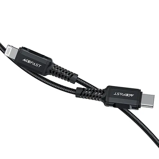 Кабель ACEFAST C4-01 Type-C to iP 3A, 30W, 1.8m, nylon, zinc connectors, Black - фото 4
