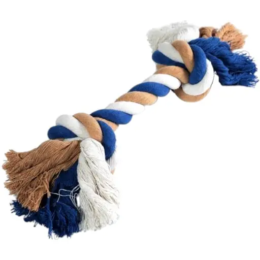 Іграшка канат-грейфер для собак Fox кольоровий двовузловий 20 см - фото 1