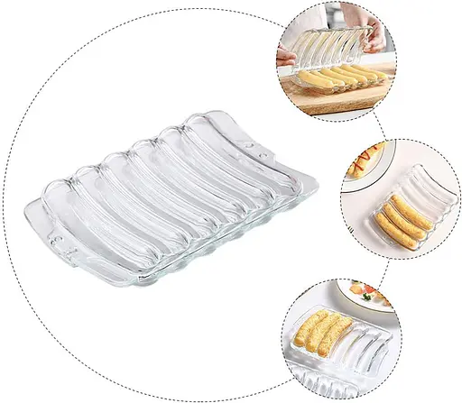 Форма скляна для запікання випічки домашніх хот догів, сосисок, ковбасок, кебаба, A-plus Прозорий 86027 - фото 7